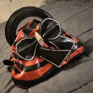 Small red and black zebra print purse NWT